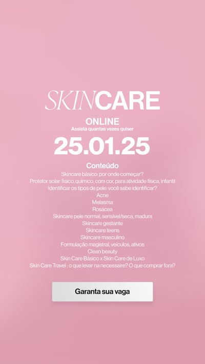 IMERSÃO EM SKIN CARE